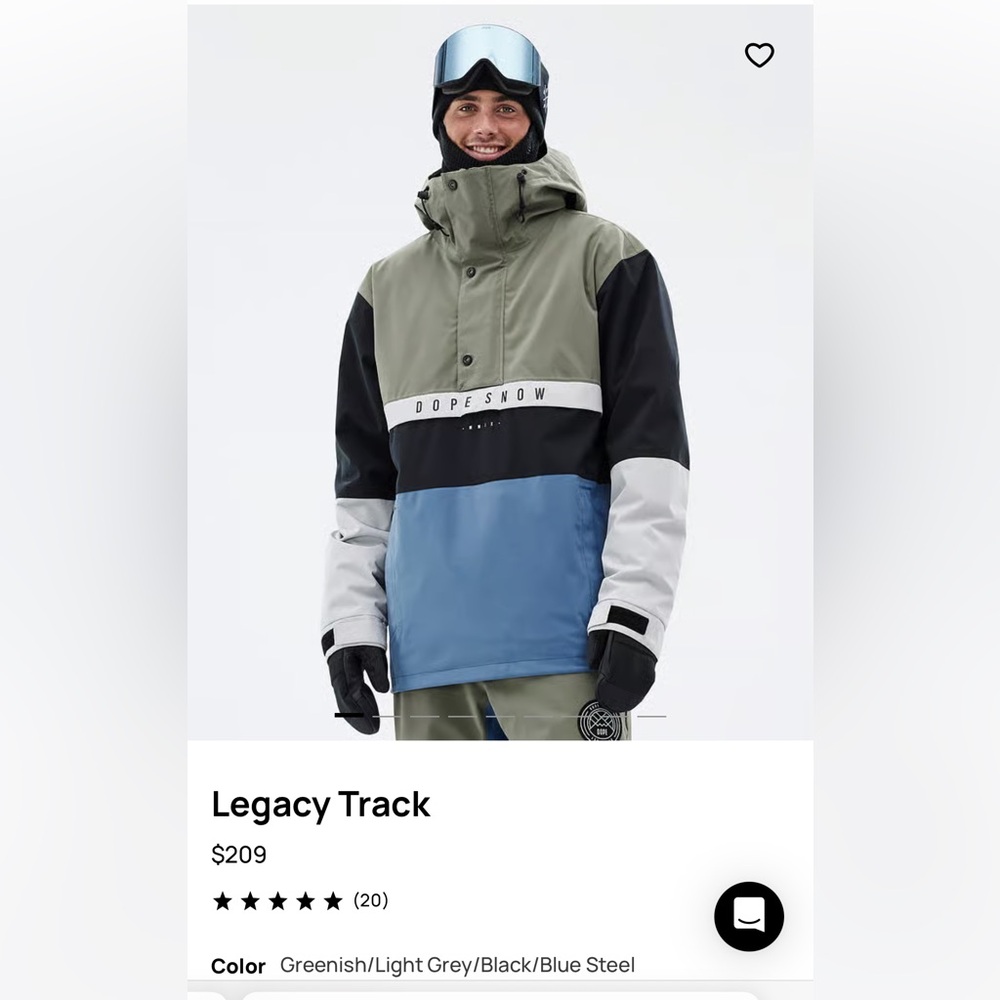 Legacy Track Ski Jacket Men Greenish/Light Grey/Black/Blue Steele NEW